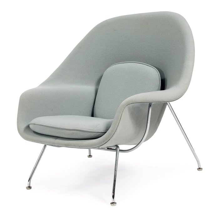 Appraisal: Eero Saarinen Womb chair by Knoll light green wool upholstery