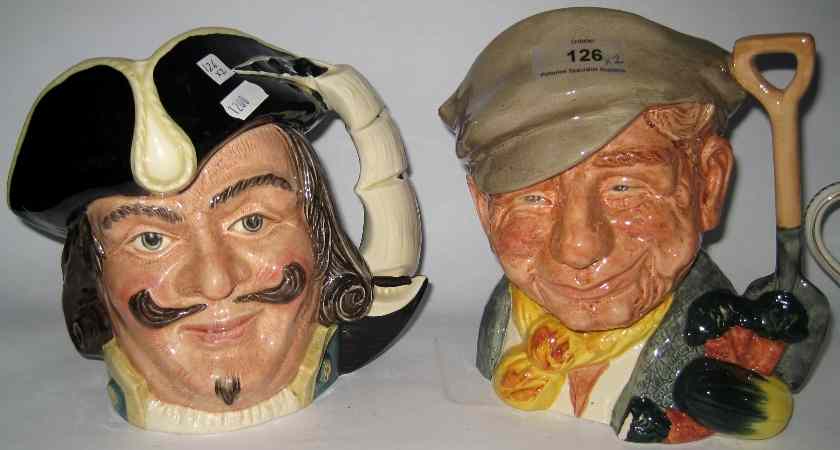 Appraisal: Royal Doulton Large Character Jugs Gardener D Captain Henry Morgan