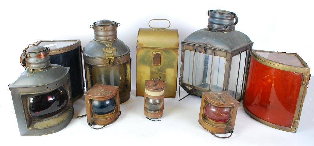 Appraisal: NINE VARIOUS SHIPS LAMPS af