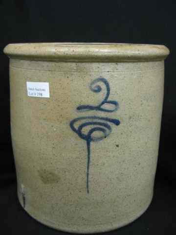 Appraisal: Gallon Blue Decorated Stoneware Crock '' tall '' diameter