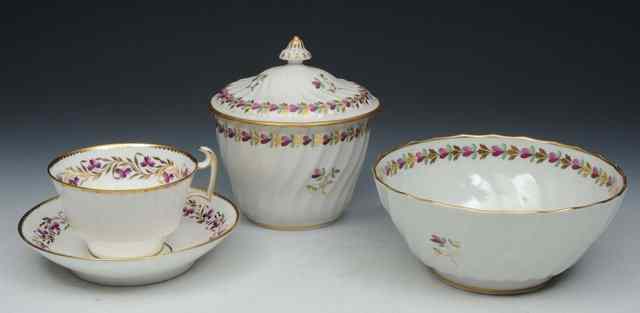 Appraisal: A SPODE PATTERN TEA CUP and saucer a similar wrythen