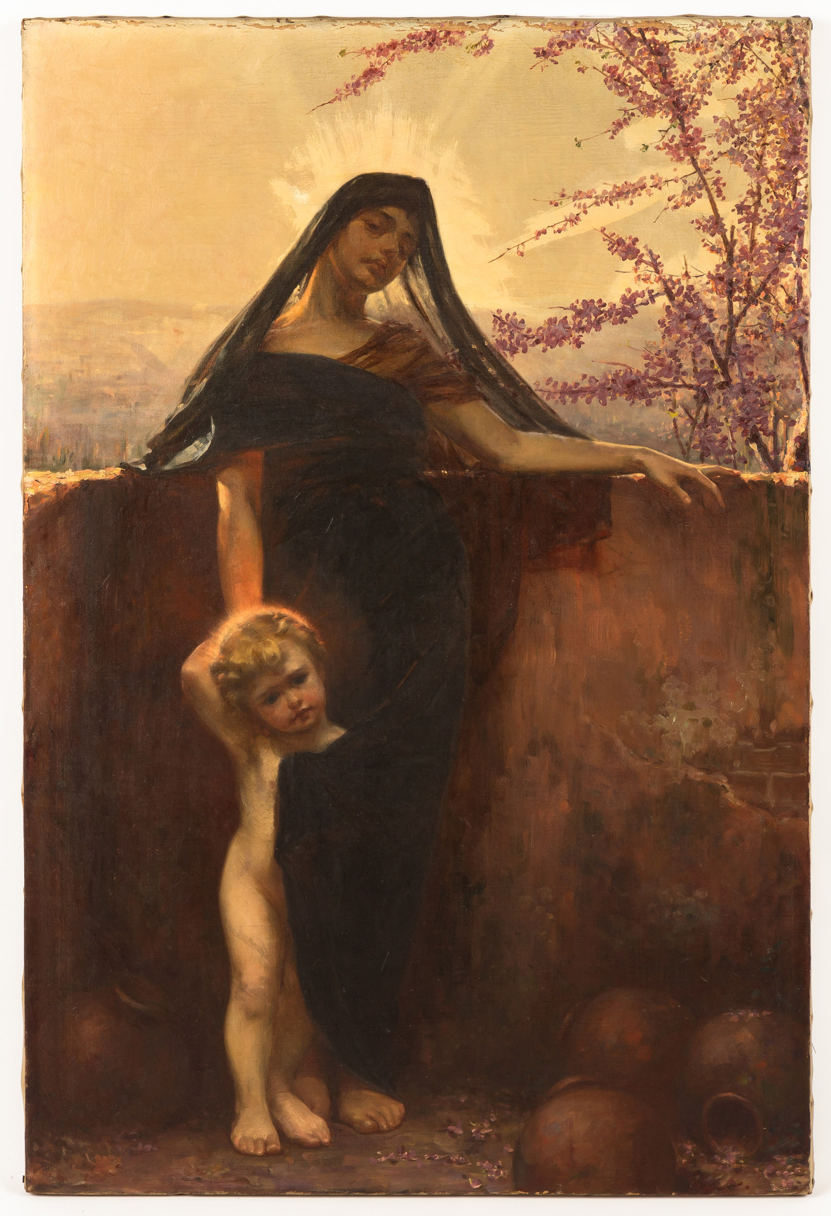 Appraisal: ATTRIBUTED TO ANTOINE-AUGUSTE-ERNEST HEBERT FRENCH - MADONNA AND CHILD th