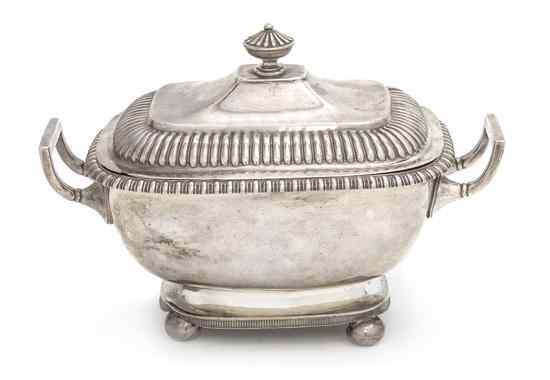 Appraisal: A George III Silver Sauce Tureen Rebecca Emes Edward Barnard