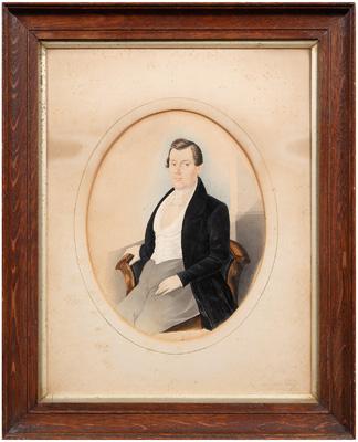 Appraisal: th century miniature portrait portrait of gentleman seated in an