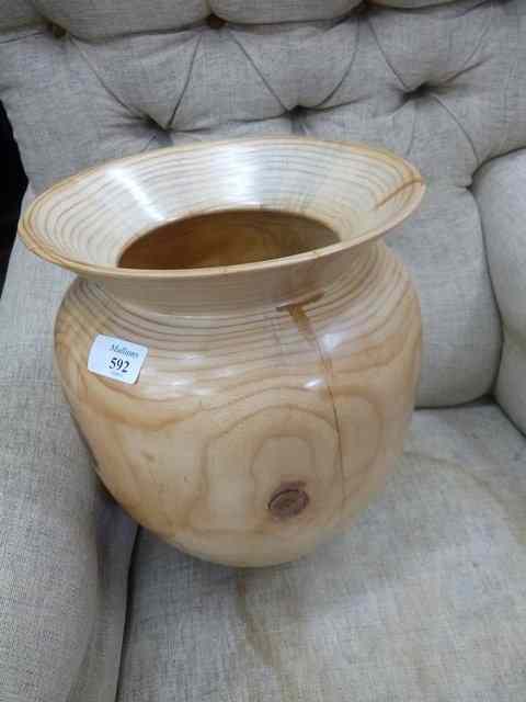 Appraisal: A TURNED WOODEN VASE by Frans Brown using wood from