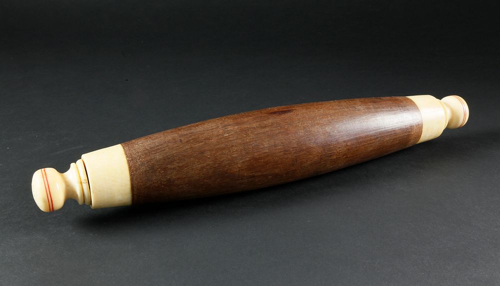 Appraisal: Whaler Made Whale Ivory and Wood Rolling Pin circa Whaler