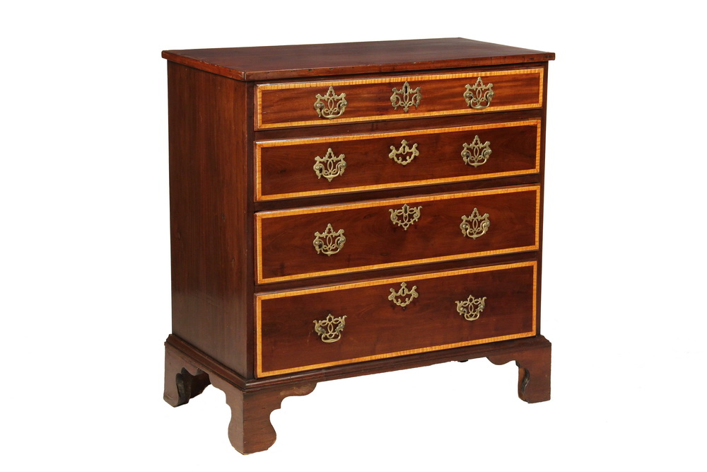 Appraisal: CHIPPENDALE CHEST - Small Chippendale Mahogany Chest with one board