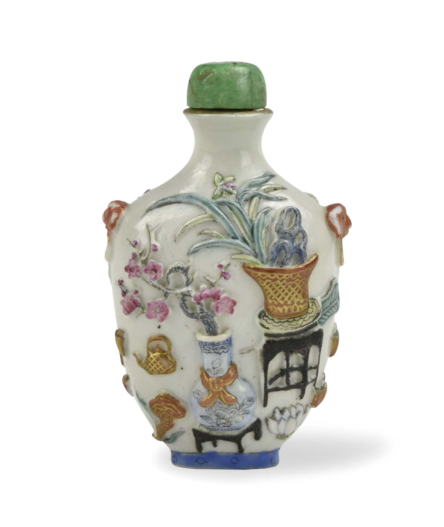 Appraisal: A Chinese th C porcelain snuff bottle both faces with