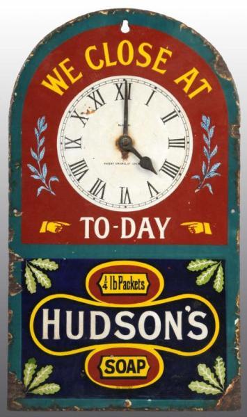 Appraisal: Porcelain Hudson's Soap Sign Description Nice color Rare sign Condition