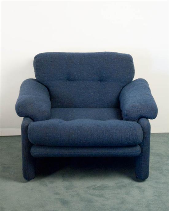 Appraisal: Tobia Scarpa for B B Italia Blue Upholstered Chair cloth