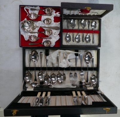 Appraisal: A collection of cased stainless steel cutlery sets