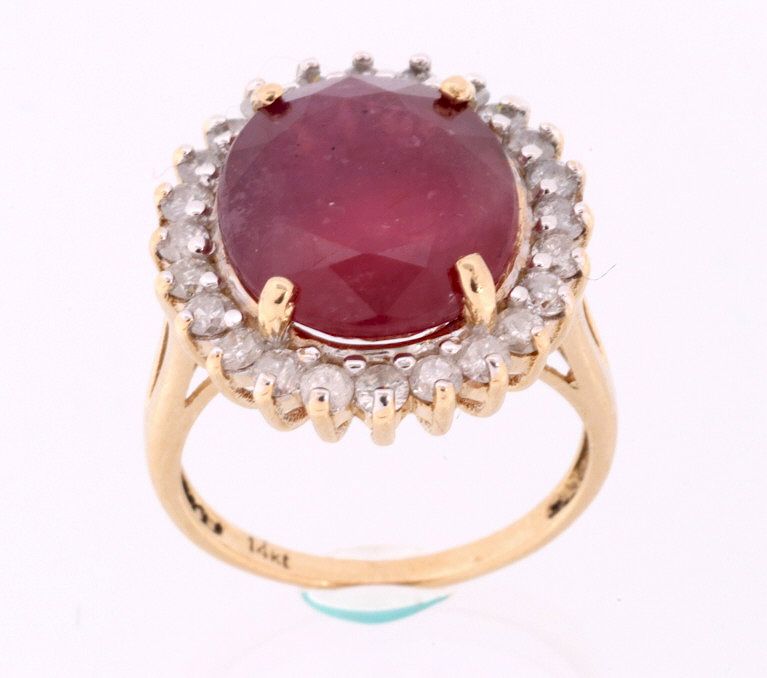 Appraisal: ct Ruby Diamond K Gold Ring w Papers The lot