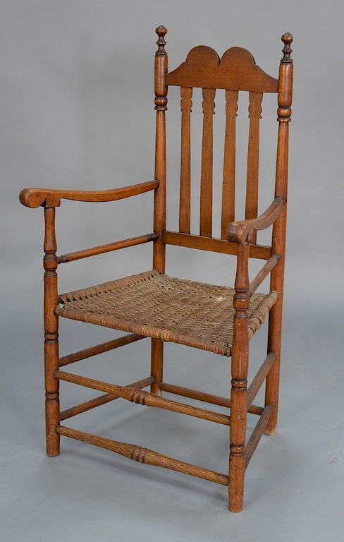 Appraisal: Bannister back great chair with double arched top seat height