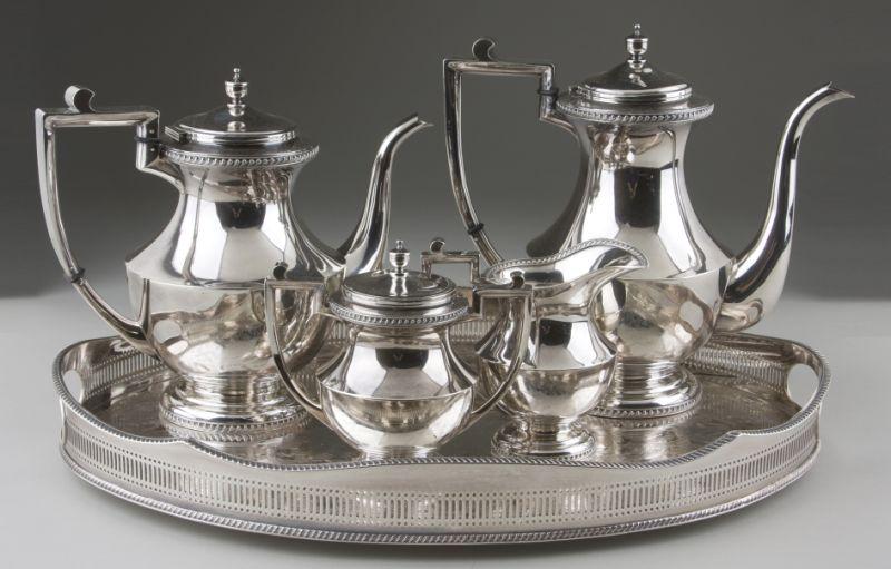 Appraisal: Fine Silver Tea Coffee Service Japanese mid th c the