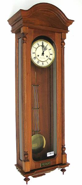 Appraisal: A German oak regulator clock last quarter th century The