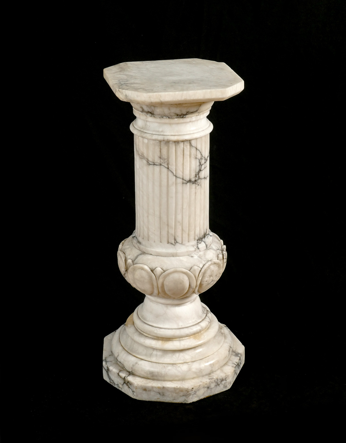 Appraisal: VINTAGE VARIEGATED MARBLE COLUMNAR PEDESTAL '' H multiple pieces form