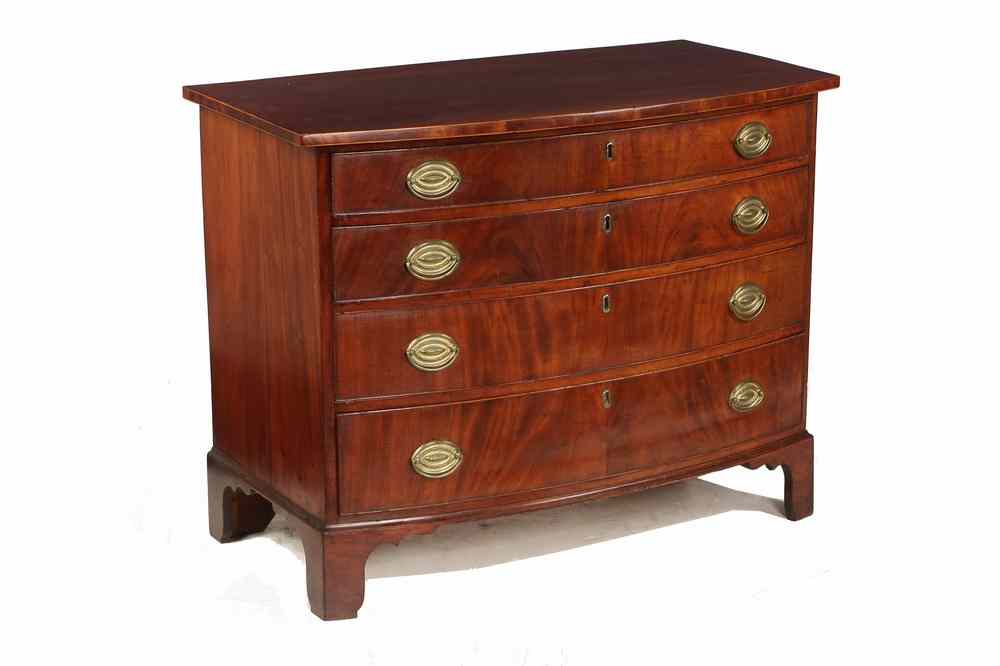 Appraisal: CHEST - Coastal New England th c Small Chippendale Bowfront