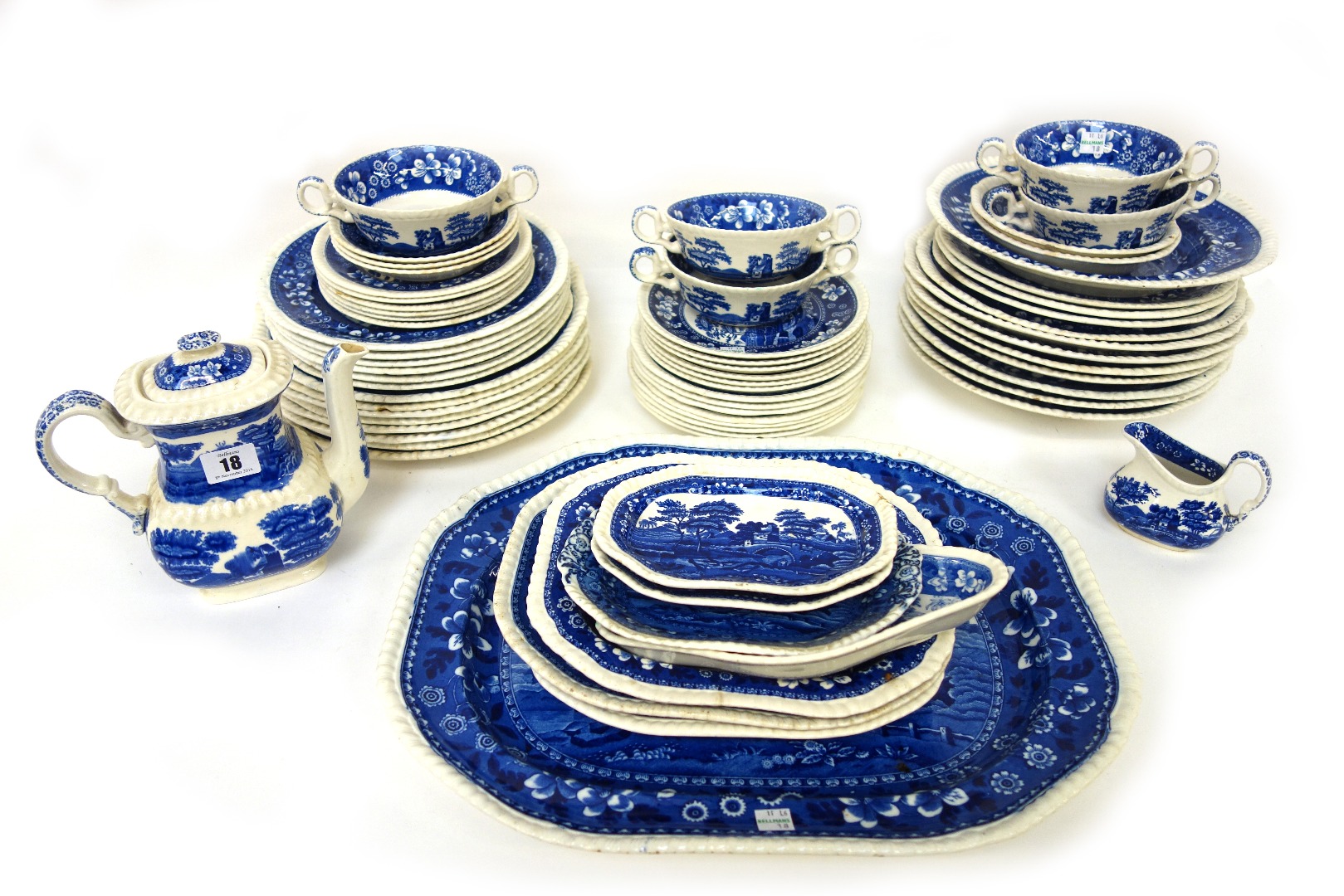 Appraisal: A collected Copeland Spode's Tower pattern dinner service transfer printed