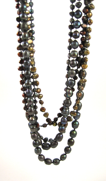 Appraisal: MULTI-STRAND BAROQUE PEARL NECKLACE measuring - inches in length with