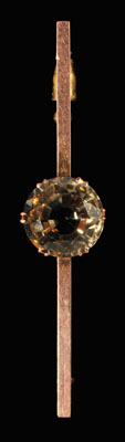 Appraisal: Large citrine stick pin round mixed-cut natural citrine