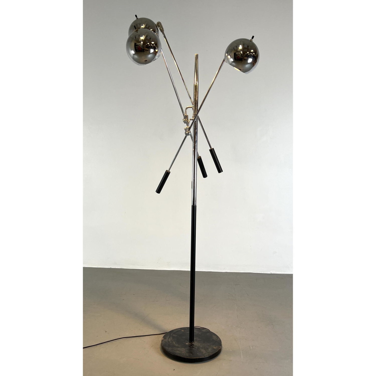 Appraisal: Mid Century Modern Three arm Floor Lamp with Ball Shades