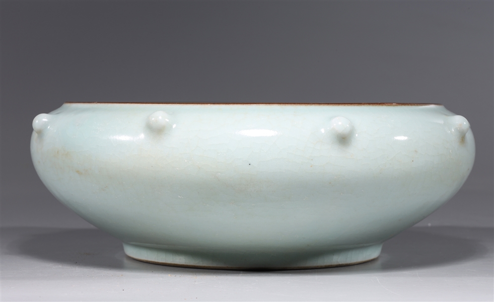 Appraisal: Chinese celadon glazed porcelain brush washer some minor firing flaws