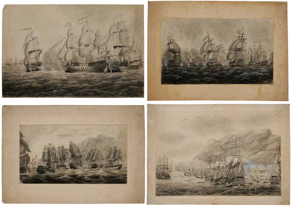 Appraisal: H Fletcher British th th century Four scenes of naval