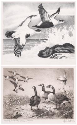 Appraisal: Two duck stamp prints - quot American Eider quot with