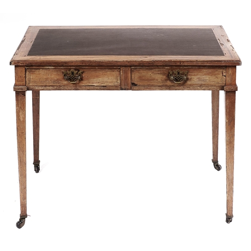 Appraisal: An Edwardian rosewood and line inlaid writing table on square