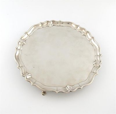 Appraisal: A George II silver salver by George Hindmarsh London circular