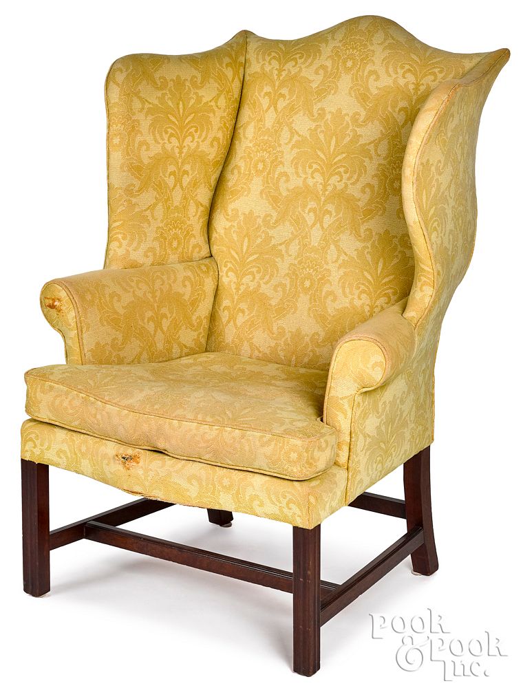 Appraisal: Pennsylvania Chippendale walnut wing chair Pennsylvania Chippendale walnut wing chair