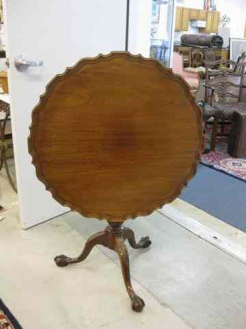 Appraisal: Biggs Mahogany Tilt Top Table pie crust top '' diameter