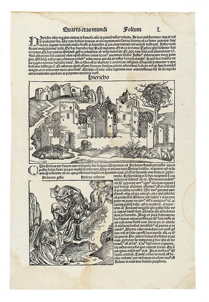 Appraisal: SCHEDEL HARTMANN Hiericho Half-page woodcut illustration of Jericho from the