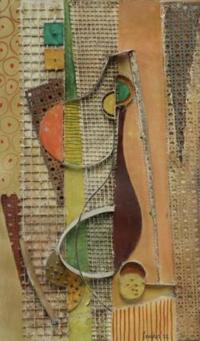 Appraisal: SNYDER Abstract Mixed Media Assemblage Signed and dated lower right