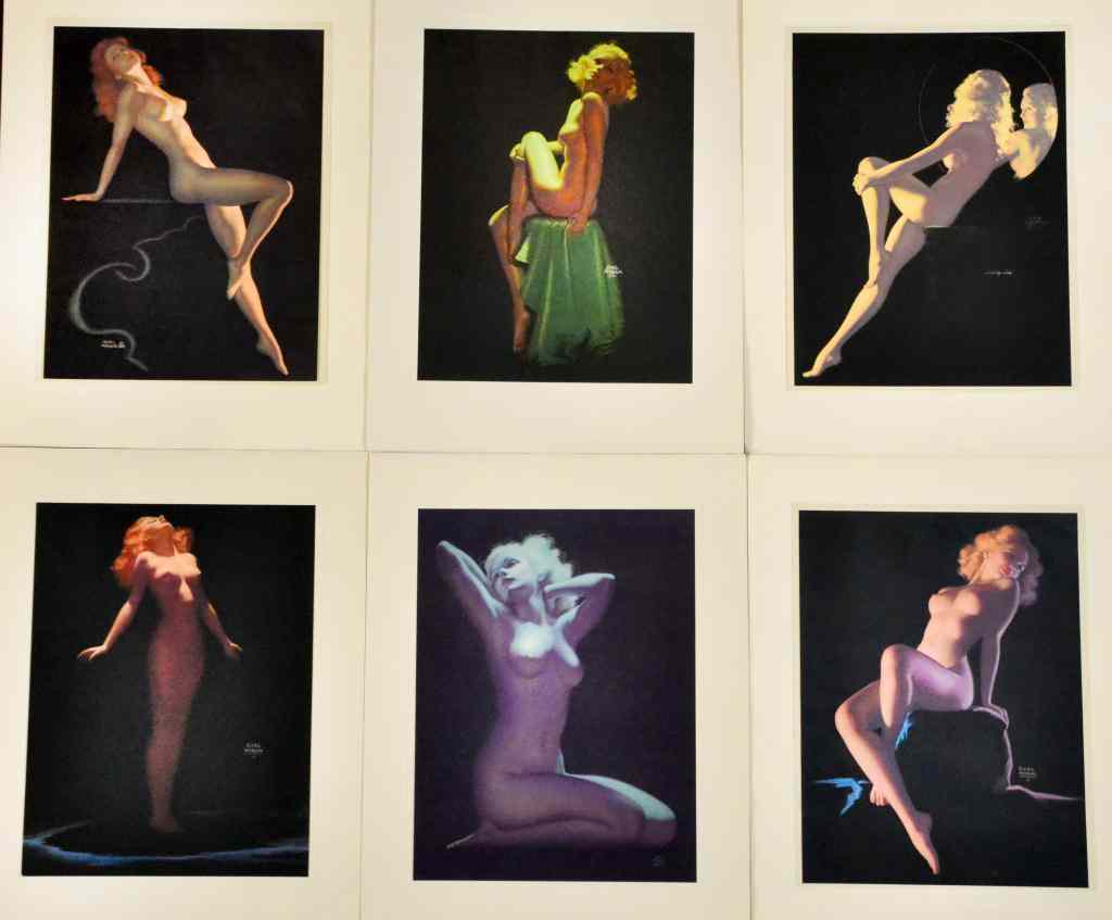 Appraisal: Earl S Moran Female Nude Pin-Up LithographsConsisting of six different