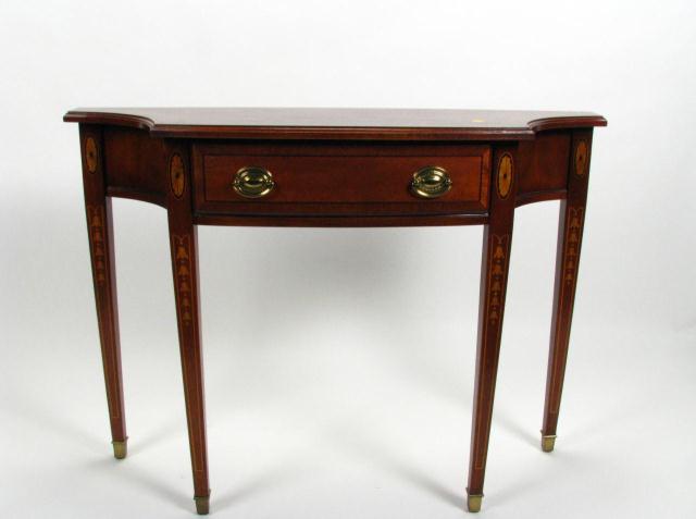 Appraisal: Period style wall console solid mahogany with inlaid medallions and