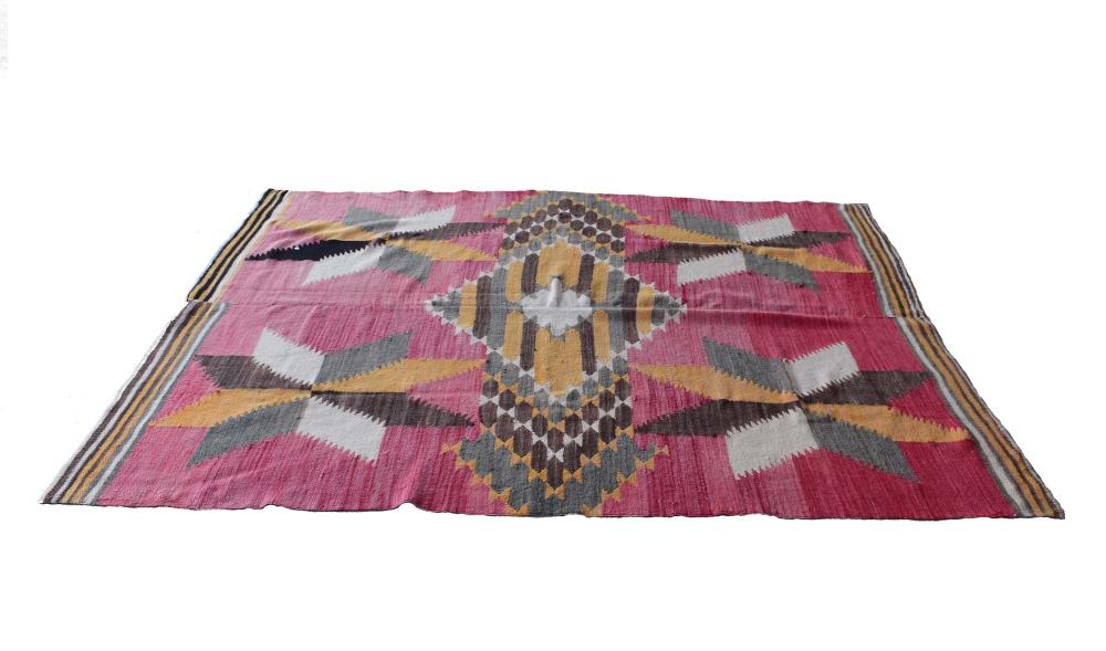 Appraisal: NATIVE AMERICAN RIO GRAND WOOL BLANKETPre Woven in an overall