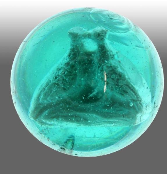 Appraisal: Sulphide Kissing Lovebirds Marble Description In teal glass This marble