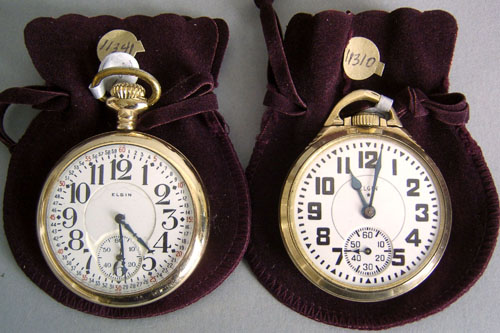 Appraisal: Two Elgin gold filled open face pocket watches with B