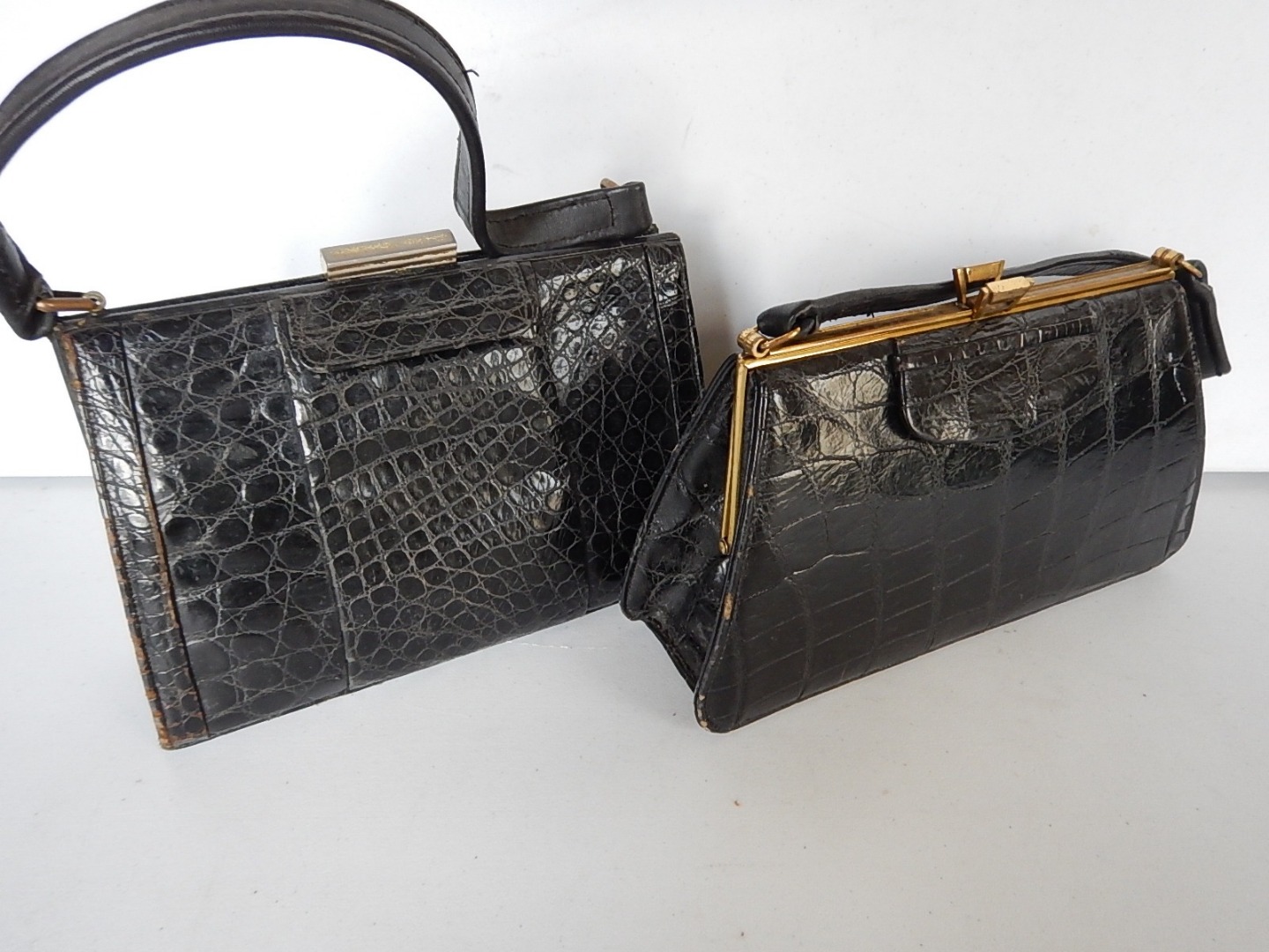 Appraisal: A ladies Bagcraft London black crocodileskin handbag and another ladies