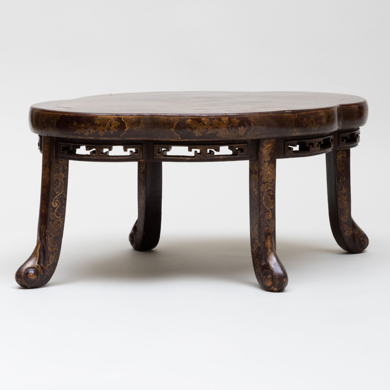 Appraisal: Chinese Black Painted and Parcel-Gilt Low Table x x in