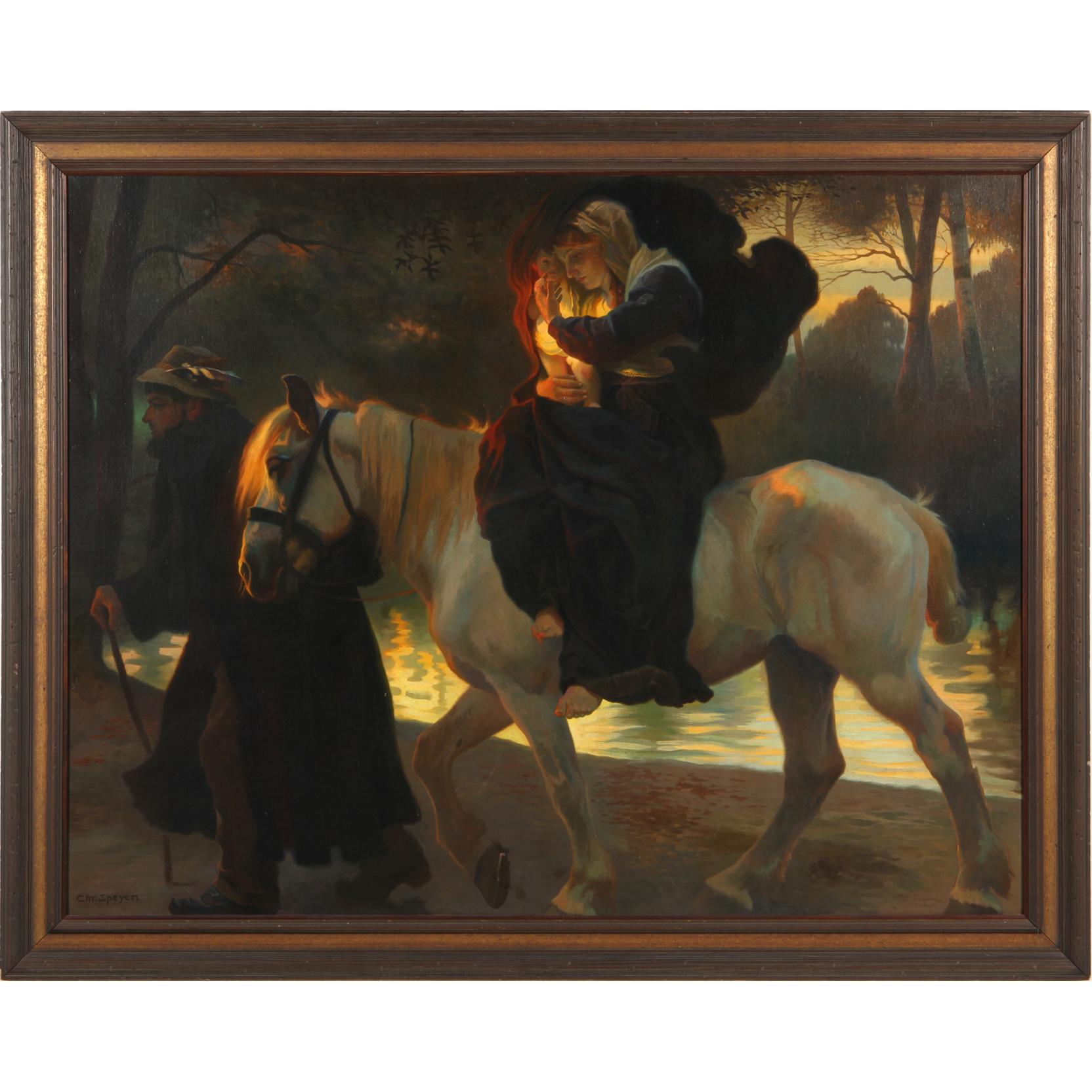 Appraisal: Christian Speyer German - Flight Into Egypt oil on canvas