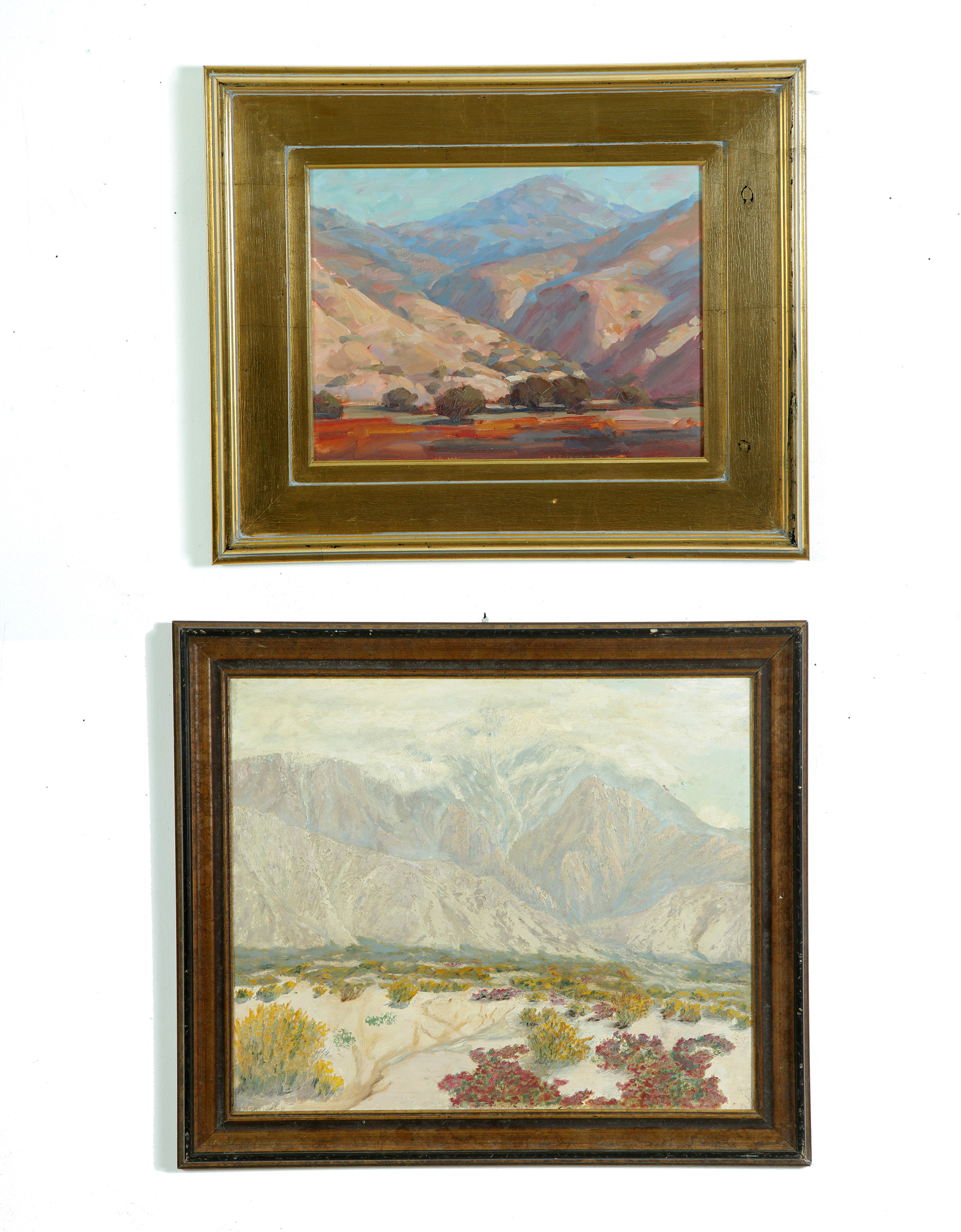 Appraisal: TWO WESTERN LANDSCAPES AMERICAN SCHOOL MID TH CENTURY Oils with