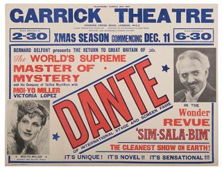 Appraisal: DANTE HARRY AUGUST JANSEN Dante Of International Stage and Screen