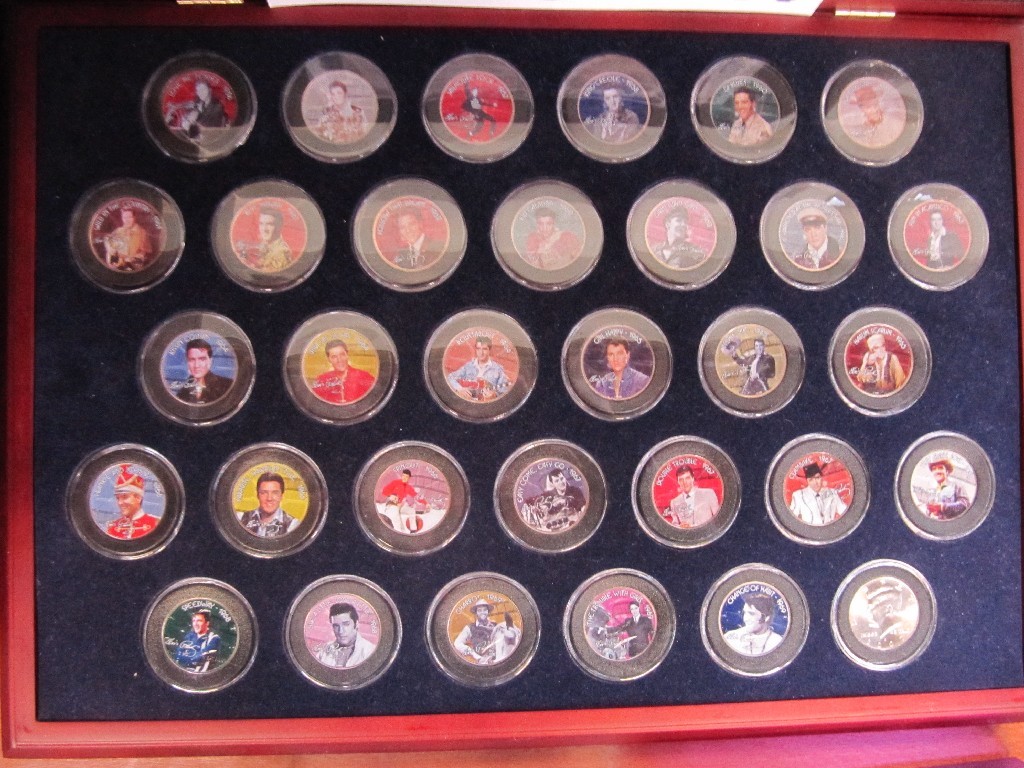 Appraisal: Cased set of Elvis movies colourised half dollars