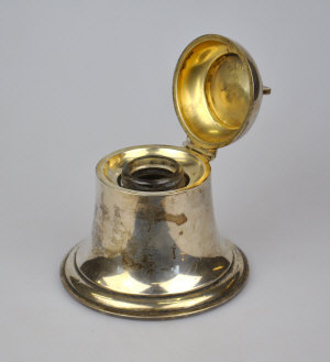 Appraisal: Edwardian silver bell inkwell by A J Zimmerman Birmingham