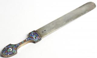 Appraisal: Tsarist Russian Silver Enameled Letter Opener -silver with cloisonne decoration