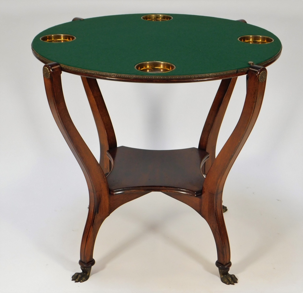 Appraisal: HUNZINGER FLIP TOP BRIDGE CARD GAME TABLE United States Late