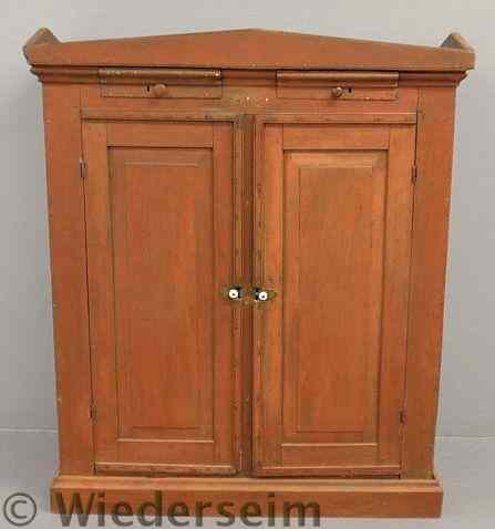 Appraisal: Paint decorated Continental cupboard c with two small drawers and