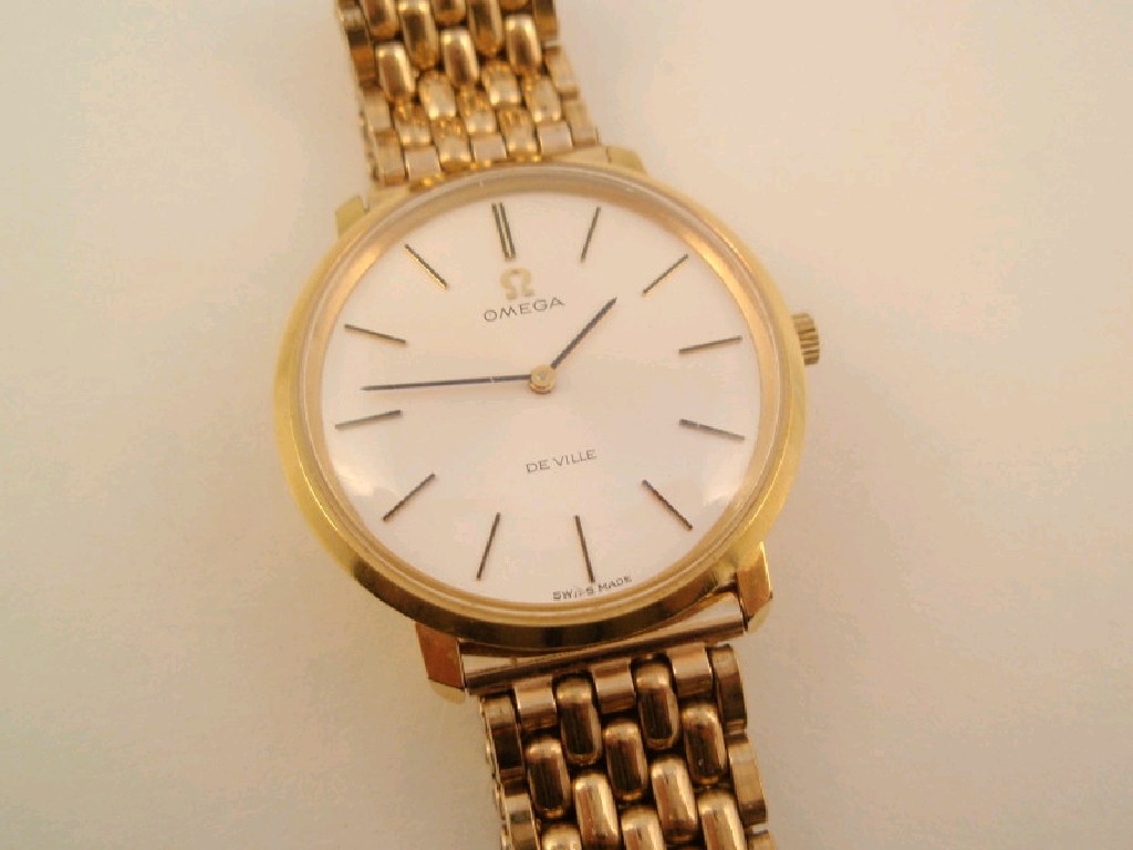 Appraisal: A gentleman's Omega De Ville gold plated wristwatch on unassociated